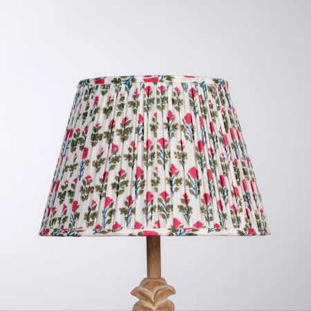 White Pink Block Print Empire Lampshade Large